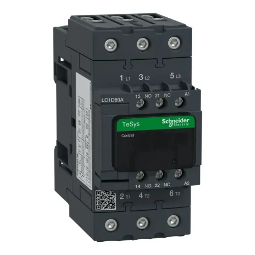 کنتاکتور اشنایدر الکتریک TeSys Deca مدل LC1D80AB7 سه‌پل ۶۶ آمپر رده AC-3