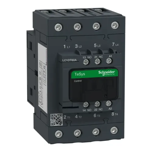 کنتاکتور اشنایدر الکتریک TeSys Deca مدل LC1DT60AB7 چهارپل ۶۰ آمپر رده AC-1